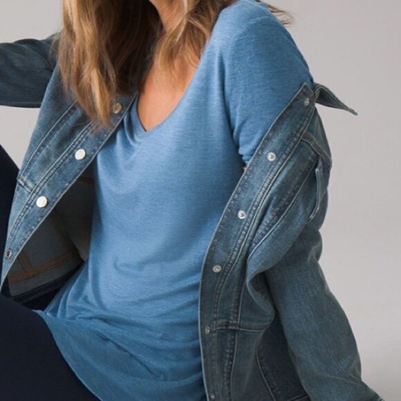 WHBM White House Black Market Blue Tunic Med - Picture 6 of 9